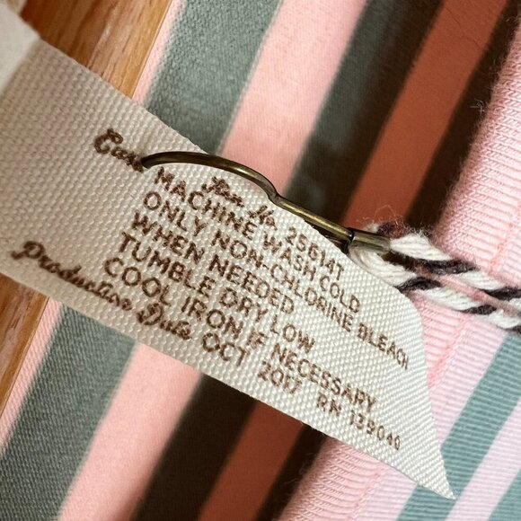 Matilda Jane Top Womens Size Small Pink & Olive Green Striped Blouse Stretch - Picture 15 of 16